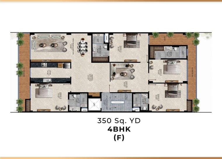 Floor Plan, sector 88a 4 Bedroom 2050 Sq.Ft. Independent House In Sector 88a Gurgaon 10078693