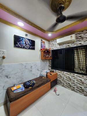 Living Room in 1 BHK Apartment at Gharonda Housing, Ghansoli – for Rent