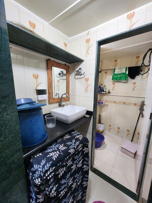 Bathroom in 1 BHK Apartment at Gharonda Housing, Ghansoli – for Rent