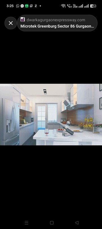 Kitchen in 3 BHK Apartment at Microtek Greenburg, Sector 86 – for Rent