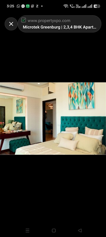 Bedroom in 3 BHK Apartment at Microtek Greenburg, Sector 86 – for Rent