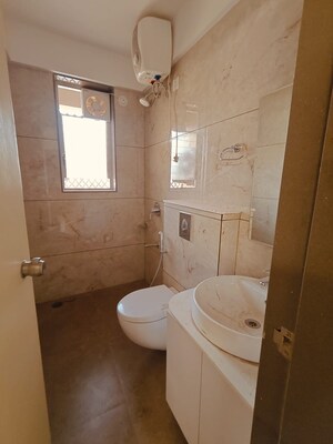 Bathroom in 3 BHK Apartment at Belvalkar Ashirwad, Bhandarkar Road – for Rent