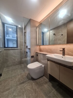 Bathroom in 3 BHK Apartment at Dheeraj Gaurav Heights, Jogeshwari West – for Rent