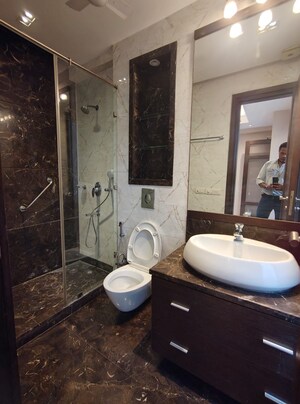 Bathroom in 3.5 BHK Builder Floor at Panchsheel Enclave – for Rent