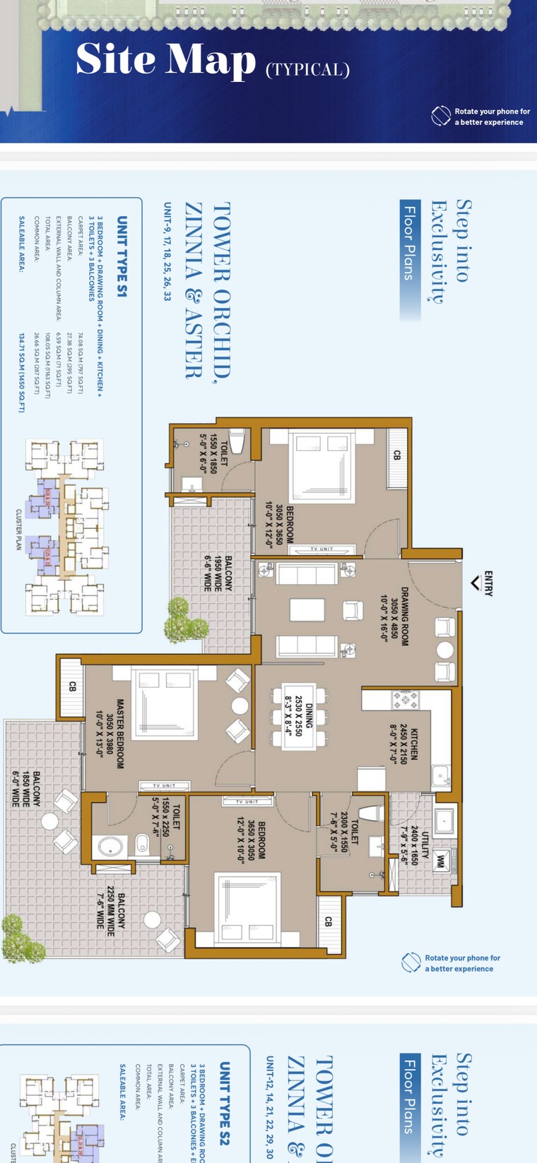Floor Plan, ska-estate 2.5 Bedroom 1450 Sq.Ft. Apartment In Eta Ii Greater Noida Greater Noida 10163699