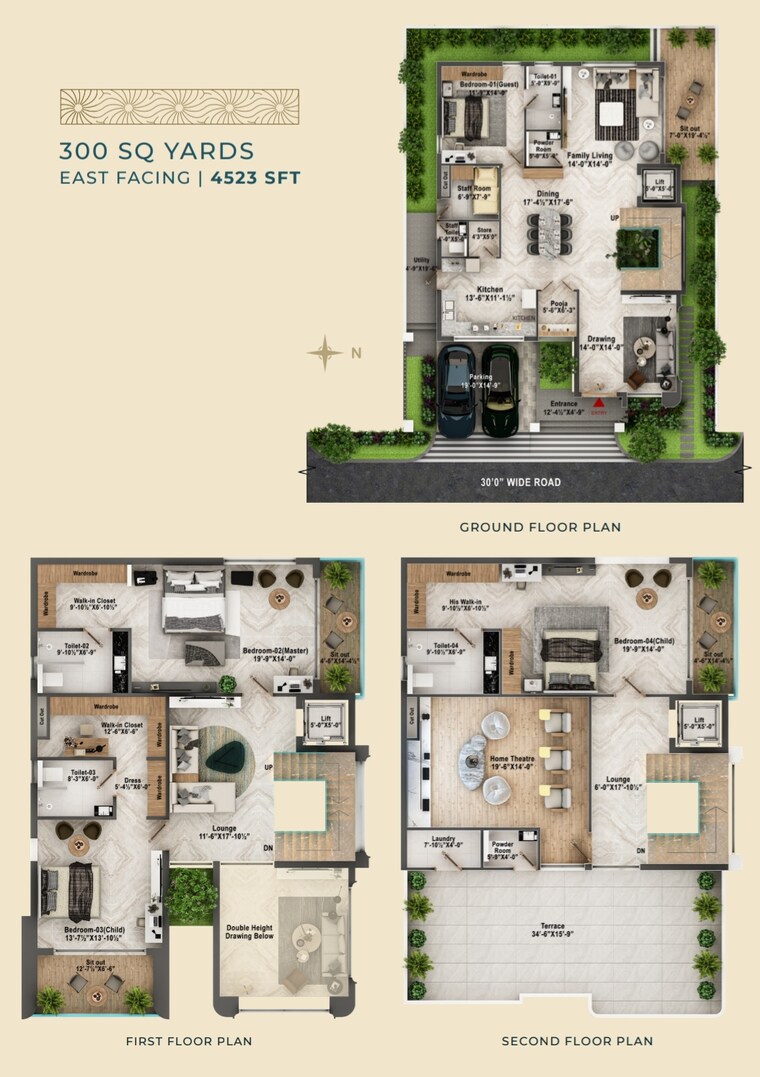 Floor Plan, tukkuguda 4 Bedroom 4523 Sq.Ft. Villa In Tukkuguda Hyderabad 10168883