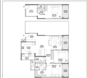 Floor Plan in 3 BHK Apartment at Godrej Athena, Indiranagar – for Sale