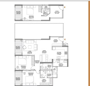 Floor Plan in 3 BHK Apartment at Godrej Athena, Indiranagar – for Sale