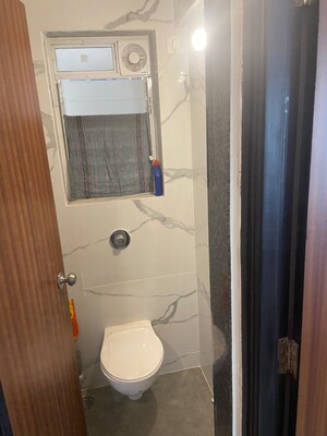 Bathroom in 1 BHK Apartment at Raunak Bliss, Ghodbunder Road – for Rent