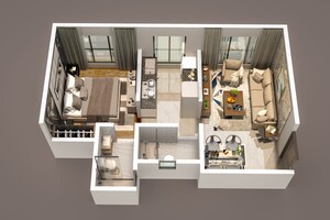 Floor Plan in 1 BHK Builder Floor at Swastik Iris Bhandup, Bhandup West – for Sale