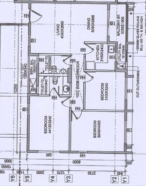 Floor Plan in 3 BHK Apartment at Ambuja Ecospace Residencia, New Town Action Area ii – for Rent