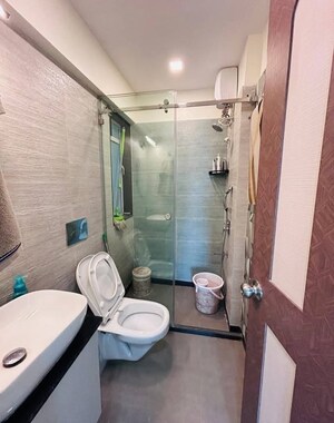 Bathroom in 3 BHK Apartment at Hiranandani Gardens, Powai – for Rent