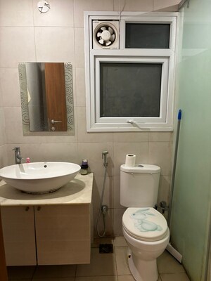 Bathroom in 2 BHK Apartment at Bhartiya Nikoo Homes, Thanisandra Main Road – for Rent