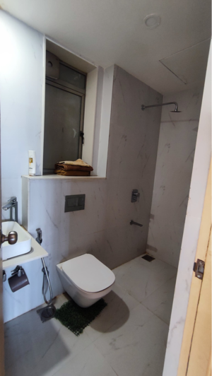 Bathroom in 2.5 BHK Apartment at Lodha Bel Air, Jogeshwari West – for Rent