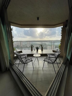 Balcony in 4 BHK Apartment at Raj Grandeur, Powai – for Rent