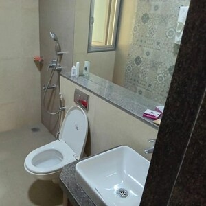 Bathroom in 3 BHK Apartment at Agarwal Nimit Tower, Kandivali West – for Rent