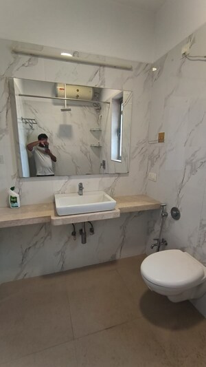 Bathroom in 3 BHK Apartment at Suraj Tranquil Bay 1, Prabhadevi – for Rent