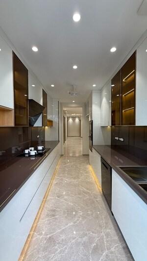 Kitchen in 4 BHK Builder Floor at Sushant Lok I – for Sale