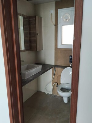 Bathroom in 3 BHK Apartment at LnT Raintree Boulevard, Hebbal – for Rent