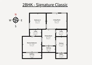 Floor Plan in 2 BHK Apartment at Sarjapur – for Sale