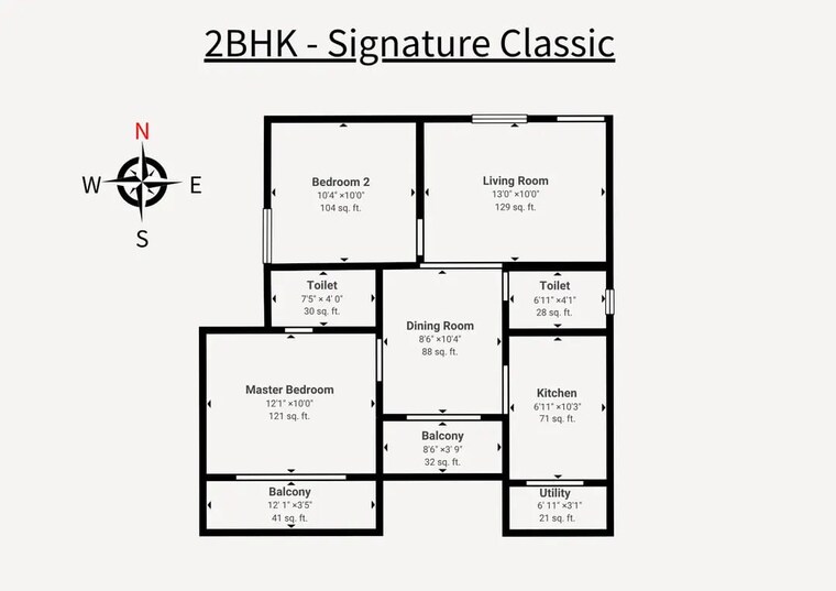 Floor Plan, sarjapur 2 Bedroom 950 Sq.Ft. Apartment In Sarjapur Bangalore 10316909
