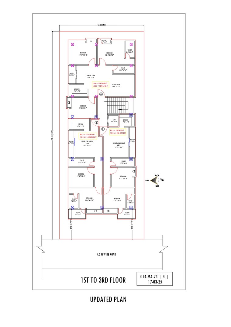 Floor Plan, ashok path 2 Bedroom 988 Sq.Ft. Apartment In Ashok Path Guwahati 10335882
