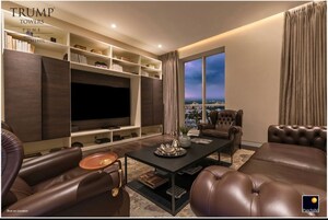 Living Room in 6 BHK Apartment at Panchshil Trump Towers, Kalyani Nagar – for Sale