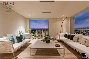 Living Room in 6 BHK Apartment at Panchshil Trump Towers, Kalyani Nagar – for Sale