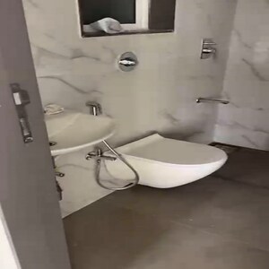 Bathroom in 1 BHK Apartment at Rockline The Meridian Towers, Ghatkopar West – for Rent
