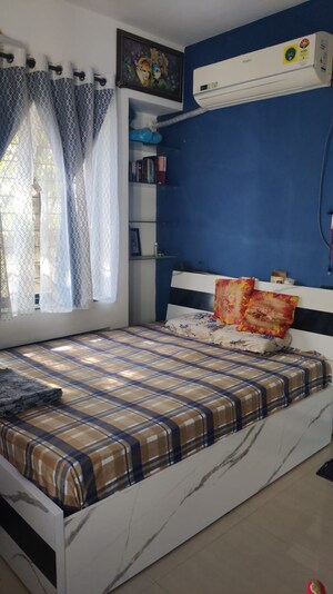 Bedroom in 2 BHK Apartment at Vaishnavi Sahil Heights, Pimple Nilakh – for Rent