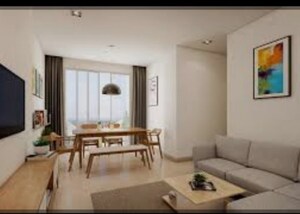 Living Room in 3 BHK Apartment at Godrej Ascend, Kolshet Road – for Sale