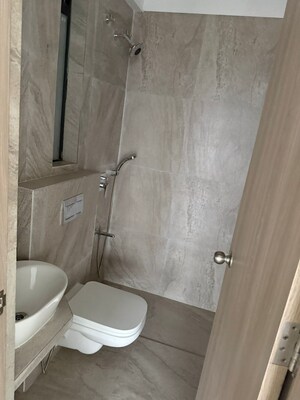 Bathroom in 2 BHK Apartment at Prescon Midtown Bay, Mahim West – for Rent