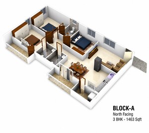 Floor Plan in 3 BHK Apartment at Oakstone SN Celeste, Hosa Road Junction – for Sale