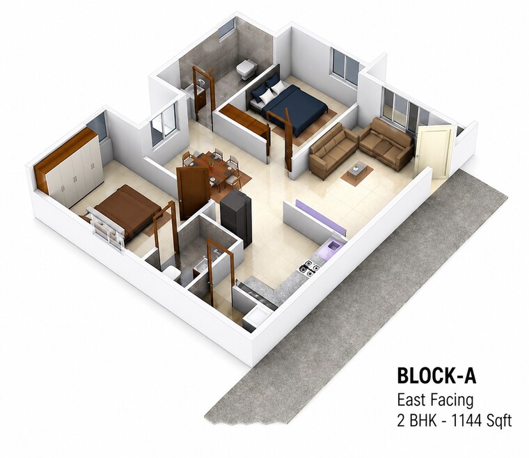 Floor Plan, oakstone-sn-celeste 3 Bedroom 1463 Sq.Ft. Apartment In Hosa Road Junction Bangalore 10381049