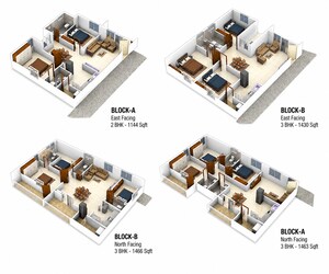 Floor Plan in 3 BHK Apartment at Oakstone SN Celeste, Hosa Road Junction – for Sale