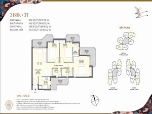 Floor Plan in 3 BHK Apartment at YEIDA Yamunotri Houses, Sector 22d Yamuna Expressway – for Sale