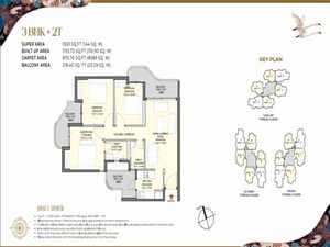 Floor Plan in 3 BHK Apartment at YEIDA Yamunotri Houses, Sector 22d Yamuna Expressway – for Sale