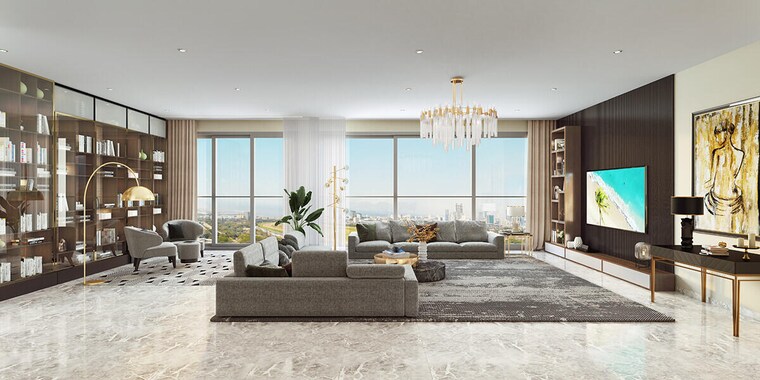 Living Room, k-raheja-modern-vivarea 3 Bedroom 2380 Sq.Ft. Apartment In Mahalaxmi Mumbai 10403520