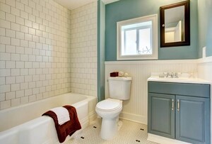Bathroom in 1 BHK Apartment at Avas Vikas  – for Rent
