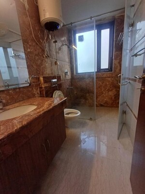 Bathroom in 3 BHK Builder Floor at Pamposh Enclave – for Rent