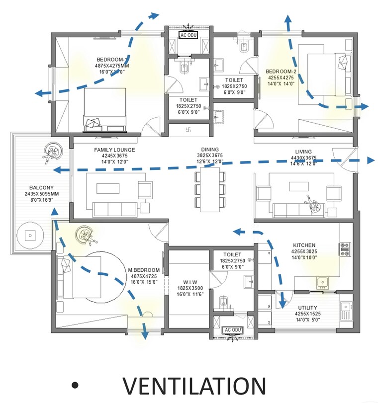 Floor Plan, peeranchuruvu 3 Bedroom 2635 Sq.Ft. Apartment In Peeranchuruvu Hyderabad 10487629