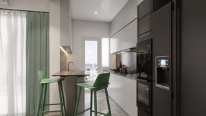 Kitchen in 3 BHK Apartment at T And T The Blue, Siddharth Vihar – for Sale