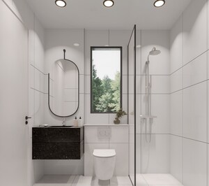 Bathroom in 3 BHK Apartment at T And T The Blue, Siddharth Vihar – for Sale