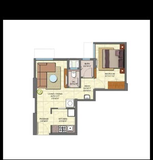 Floor Plan in 2 BHK Apartment at Ace Aviana, Kasarvadavali – for Sale