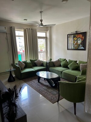 Living Room in 3 BHK Apartment at Ansal API Celebrity Gardens, Sushant Golf City – for Rent