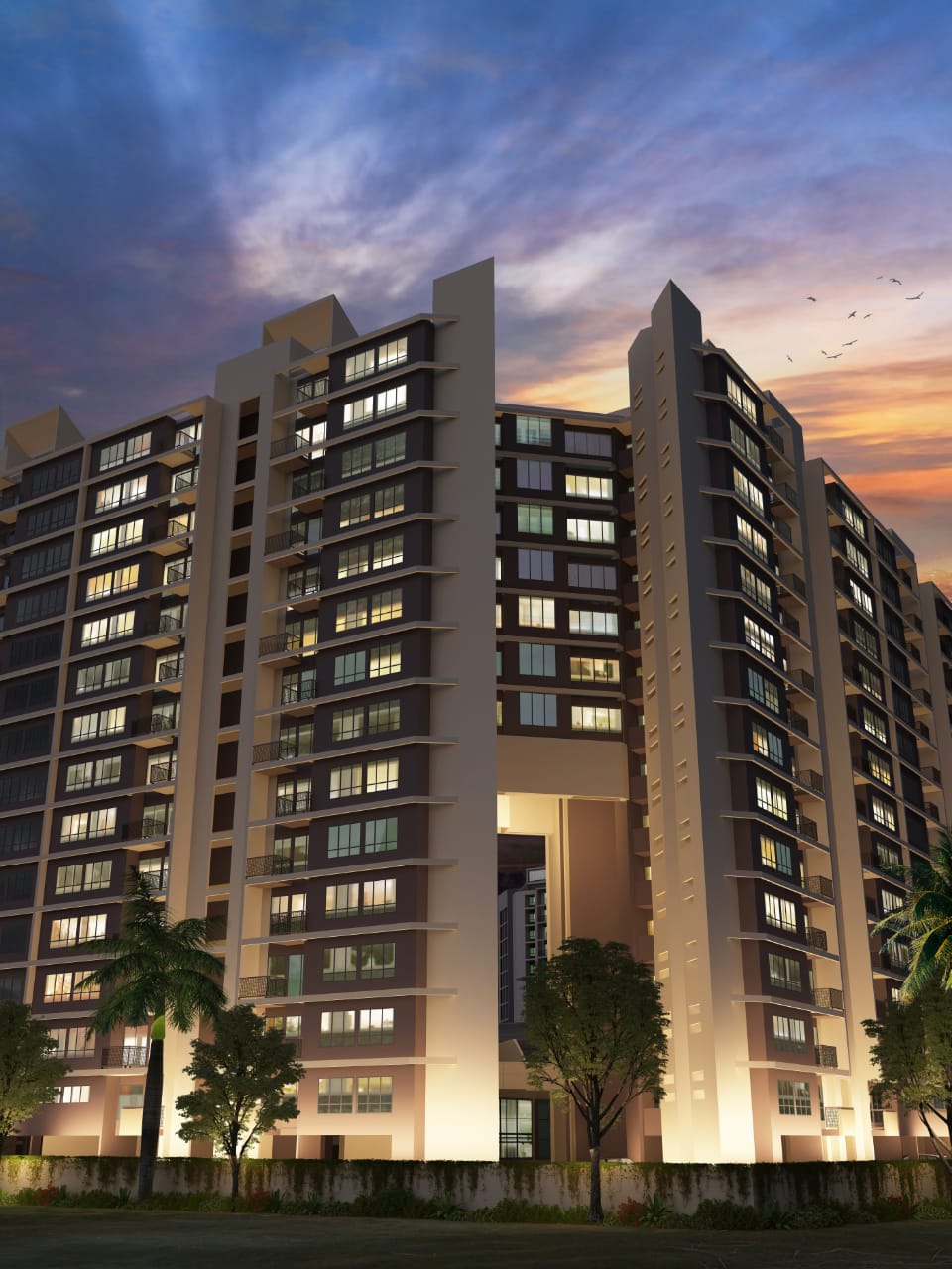 2 BHK 833 Sq.Ft. Apartment in Kumar Palmspring Towers