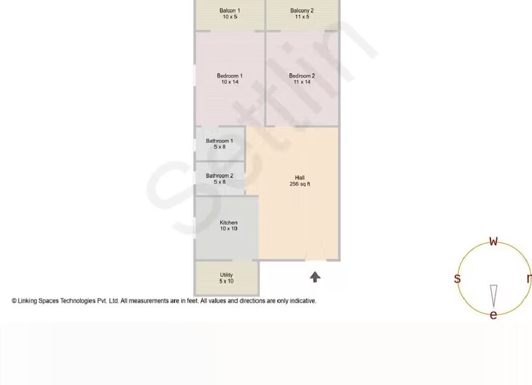 Floor Plan, navanaami-platina 2 Bedroom 1190 Sq.Ft. Apartment In Agrahara Badavane Bangalore 10562851