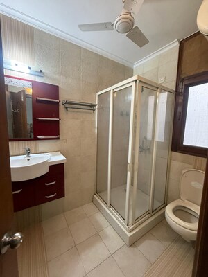 Bathroom in 3 BHK Builder Floor at Defence Colony – for Rent