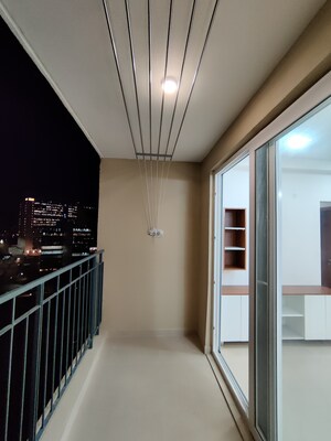 Balcony in 2 BHK Apartment at Bhartiya Nikoo Homes Phase 2, Thanisandra Main Road – for Rent