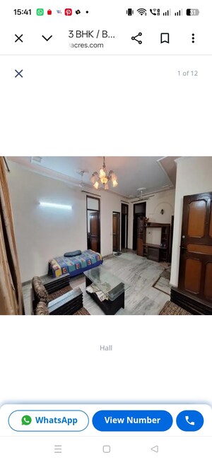 Living Room in 3 BHK Builder Floor at Dlf City Phase 3 – for Rent